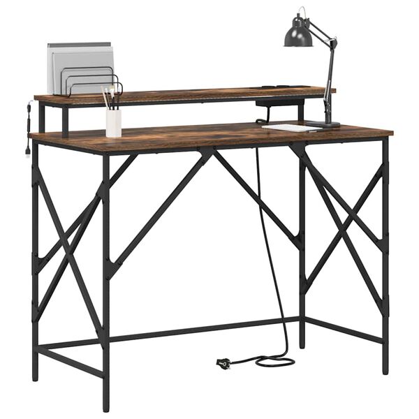 vidaXL Schreibtisch Ger&auml;ucherte Eiche 100 x 50 x 86,5 cm Holzwerkstoff