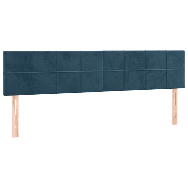 vidaXL Kopfteile 2 Stk. Dunkelblau 100x5x78/88 cm Samt
