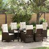 vidaXL Garten Essgruppe mit Kissen 7 pcs Braun Poly-Rattan