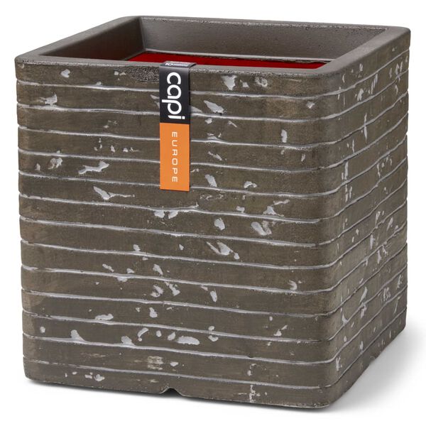 Capi Blumentopf Nature Row Quadratisch 30x30x30 cm Olivgr&uuml;n