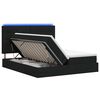 vidaXL LED-Speicherbett mit Matratze Schwarz 200 x 200 cm Stoff