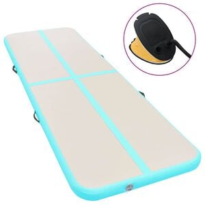 vidaXL Aufblasbare Gymnastikmatte mit Pumpe 300x100x10 cm PVC Gr&uuml;n