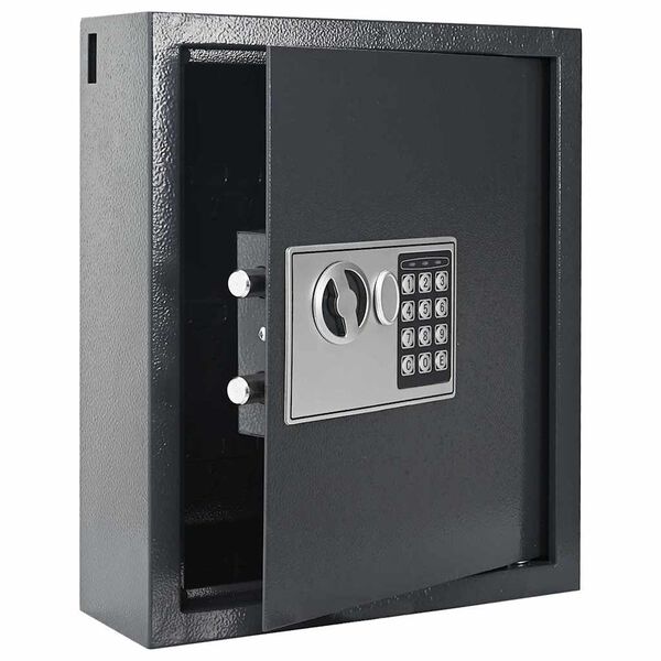 vidaXL Digitaler Safe mit Schloss Dunkelgrau 30 x 10 x 36,5 cm Stahl