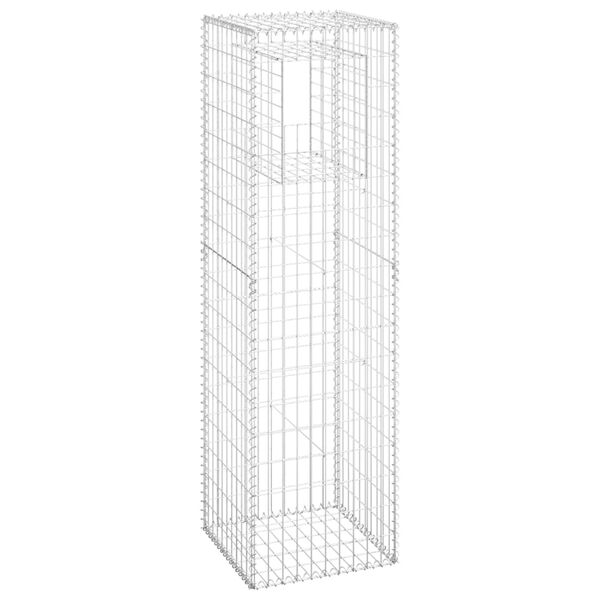 vidaXL Gabionensäulen 2 Stk. 50x50x180 cm Eisen