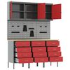vidaXL Werkbank 8 pcs Rot 150 x 55 x 200 cm Holzwerkstoff und Stahl