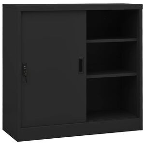 vidaXL B&uuml;roschrank mit Schiebet&uuml;r Anthrazit 90x40x90 cm Stahl
