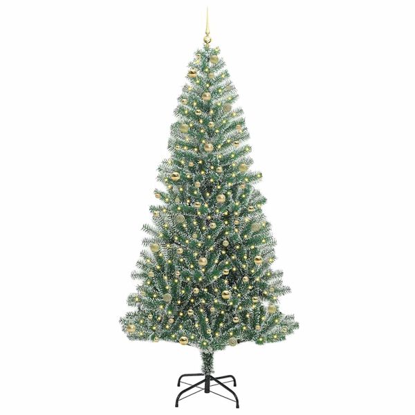 vidaXL K&uuml;nstlicher Weihnachtsbaum beschneit mit LED Licht 240 cm