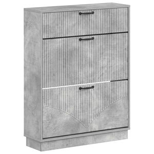 vidaXL Schuhschrank HOORN 78 x 24 x 100 cm Holzwerkstoff Betongrau