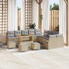 vidaXL Garten-Sofa-Set mit Kissen mit Kissen 14 pcs Beige und Hellgrau