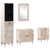 vidaXL Badezimmerm&ouml;bel-Set mit Schubladen 4 pcs Wei&szlig; Massivholz Mango