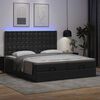 vidaXL Ottoman-Bett mit Matratzen & LEDs Schwarz 180x200 cm Kunstleder