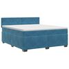 vidaXL Boxspringbett mit Matratze Dunkelblau 140 x 200 cm Samt