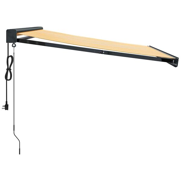 vidaXL Markise Einziehbar Gelb und Weiß 3x2,5 m Stoff und Aluminium