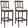 vidaXL Barhocker 2 stk. Hellbraun und Beige Massivgummi Holz und Stoff