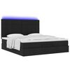 vidaXL Ottoman-Bett mit Matratze & LEDs Schwarz 180x200 cm Stoff