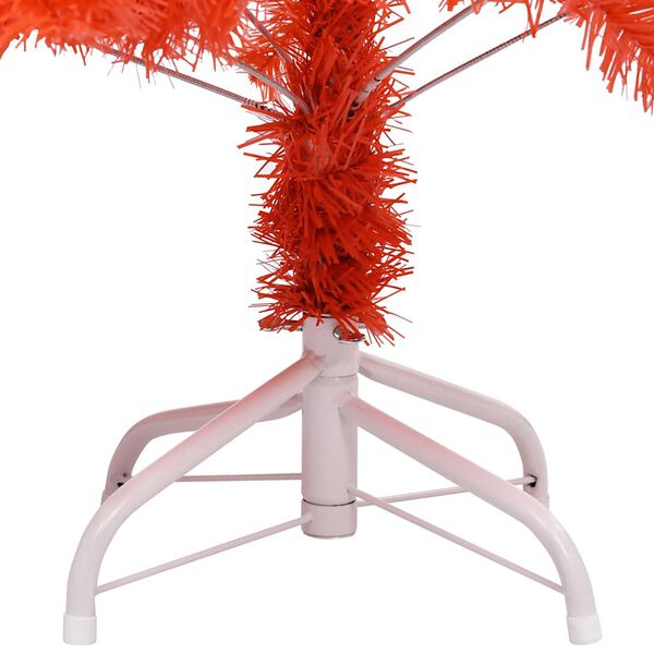 vidaXL K&uuml;nstlicher Weihnachtsbaum Beleuchtung & Kugeln Rot 120 cm