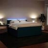 vidaXL Boxspringbett mit Matratze Blau 200x200 cm Samt