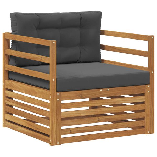 vidaXL Outdoor-Sofagarnitur Massives Akazienholz und Polyester Natur