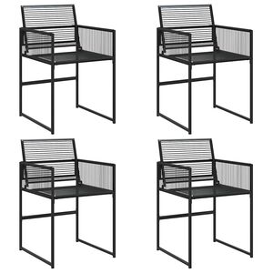 vidaXL Gartenst&uuml;hle 4 Stk. Schwarz Poly Rattan