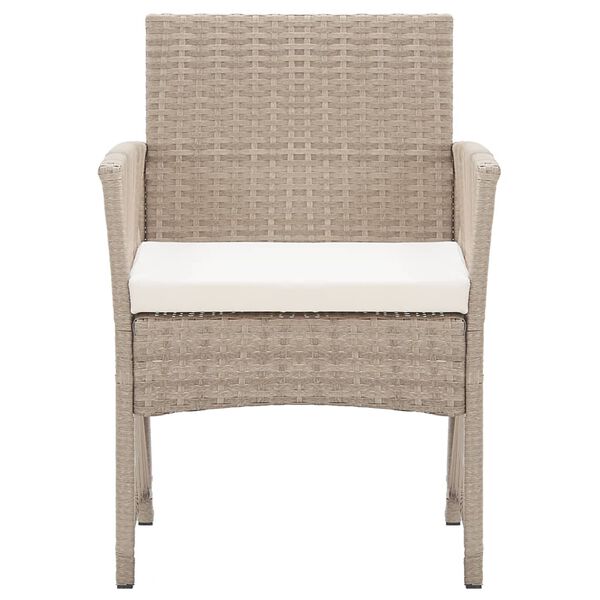 vidaXL Gartensessel mit Sitzkissen 2 Stk. Beige Poly Rattan