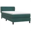 vidaXL Boxspringbett mit Matratze Dunkelgr&uuml;n 90x220 cm Samt
