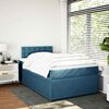 vidaXL Boxspringbett mit Matratze Blau 120x190 cm Samt