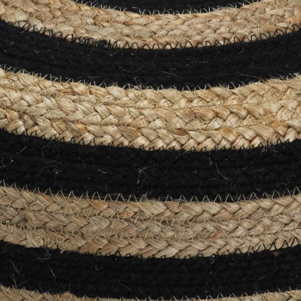 vidaXL Handgefertigter Sitzpuff Schwarz 40 x 45 cm Jute