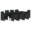 vidaXL Garten Essgruppe 9 pcs Schwarz Poly-Rattan