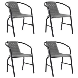 vidaXL Gartenst&uuml;hle 4 Stk. Kunststoff Rattan-Optik und Stahl 110 kg