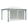 vidaXL Pavillon mit Vorhängen 400 x 300 cm Creme Aluminium
