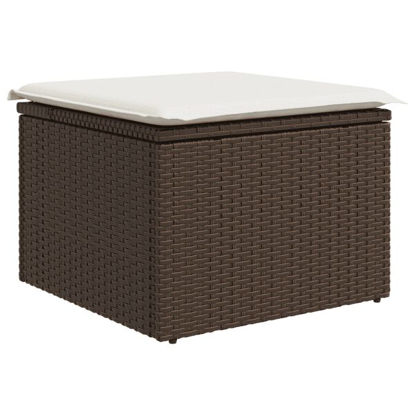 vidaXL 5-tlg. Garten-Sofagarnitur mit Kissen Braun Poly Rattan