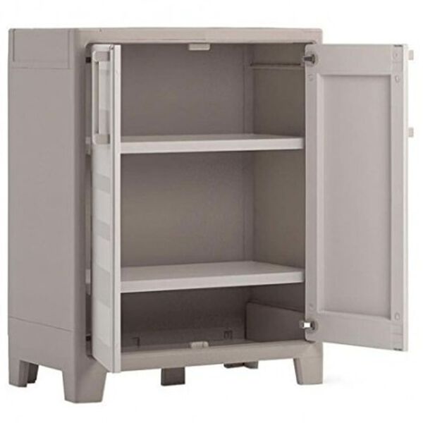 Keter Niedriger Lagerschrank Gulliver Beige und Braun 100 cm