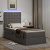 vidaXL Bett mit Stauraum und LED mit LED Grau 100 x 200 cm Kunstleder
