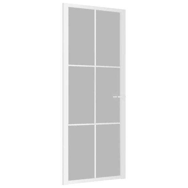 vidaXL Innentür 83x201,5 cm Weiß Mattglas und Aluminium