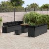 vidaXL Gartensofa-set mit Kissen 11 pcs Schwarz Poly Rattan