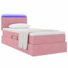 vidaXL Bett mit Stauraum und LED mit Matratze Rosa 100 x 200 cm Samt