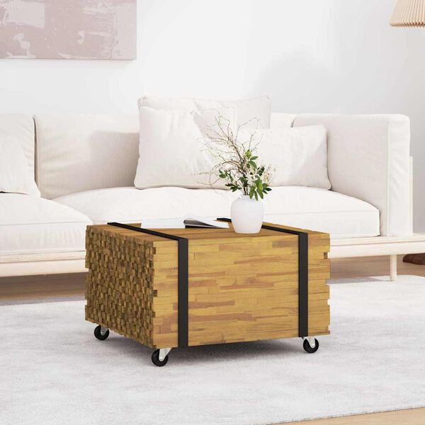vidaXL Couchtisch Braun 60 x 60 x 38 cm Massivholz Teak