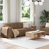 vidaXL Sofa 2 pcs Braun Leinenmischgewebe