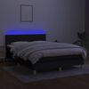 vidaXL Boxspringbett mit Matratze & LED Schwarz 140x190 cm Stoff
