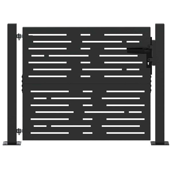 vidaXL Gartentor Schwarz 100 x 100 cm Pulverbeschichteter Stahl