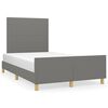 vidaXL Bettgestell ohne Matratze Dunkelgrau 120x190 cm Stoff
