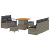 vidaXL Garten-Sofa-Set mit Kissen mit Speicher mit Kissen 8 pcs Grau