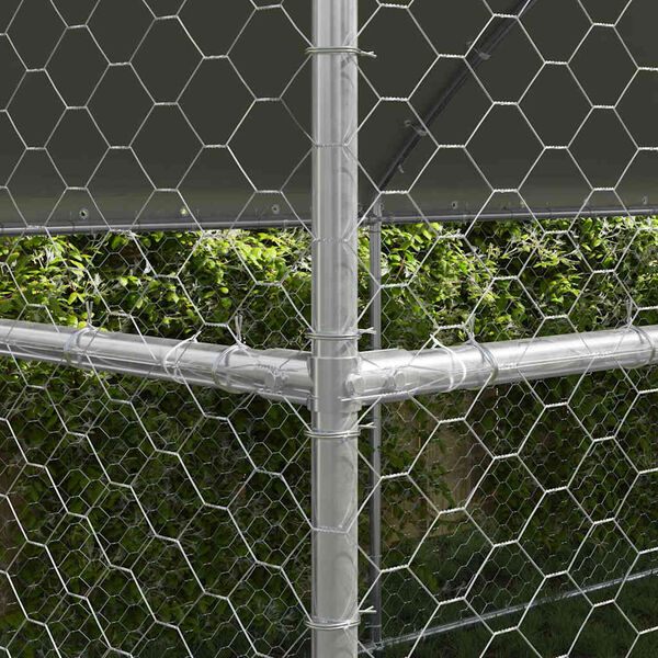 vidaXL Hundek&auml;fig 4 pcs Silber 8 x 2 x 2 m Verzinkter Stahl