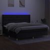 vidaXL Boxspringbett mit Matratze & LED Schwarz 200x200 cm Stoff