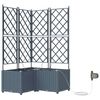 vidaXL Garten-Pflanzgef&auml;&szlig; 3 pcs Hellgrau 80 x 80 x 142 cm Kunststoff