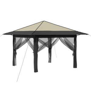vidaXL Gazebo mit 4 Seitenw&auml;nden Creme und Anthrazit