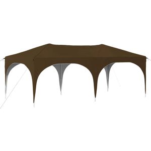 vidaXL Pop-up Partyzelt 575 x 288 x 245 cm Taupe Oxford-Stoff