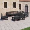 vidaXL 9-tlg. Garten-Lounge-Set Schwarz Massivholz Kiefer