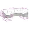vidaXL 8-tlg. Garten-Sofagarnitur mit Kissen Hellgrau Poly Rattan