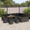 vidaXL Gartensofa-set mit Kissen mit Kissen 13 pcs Schwarz Poly Rattan